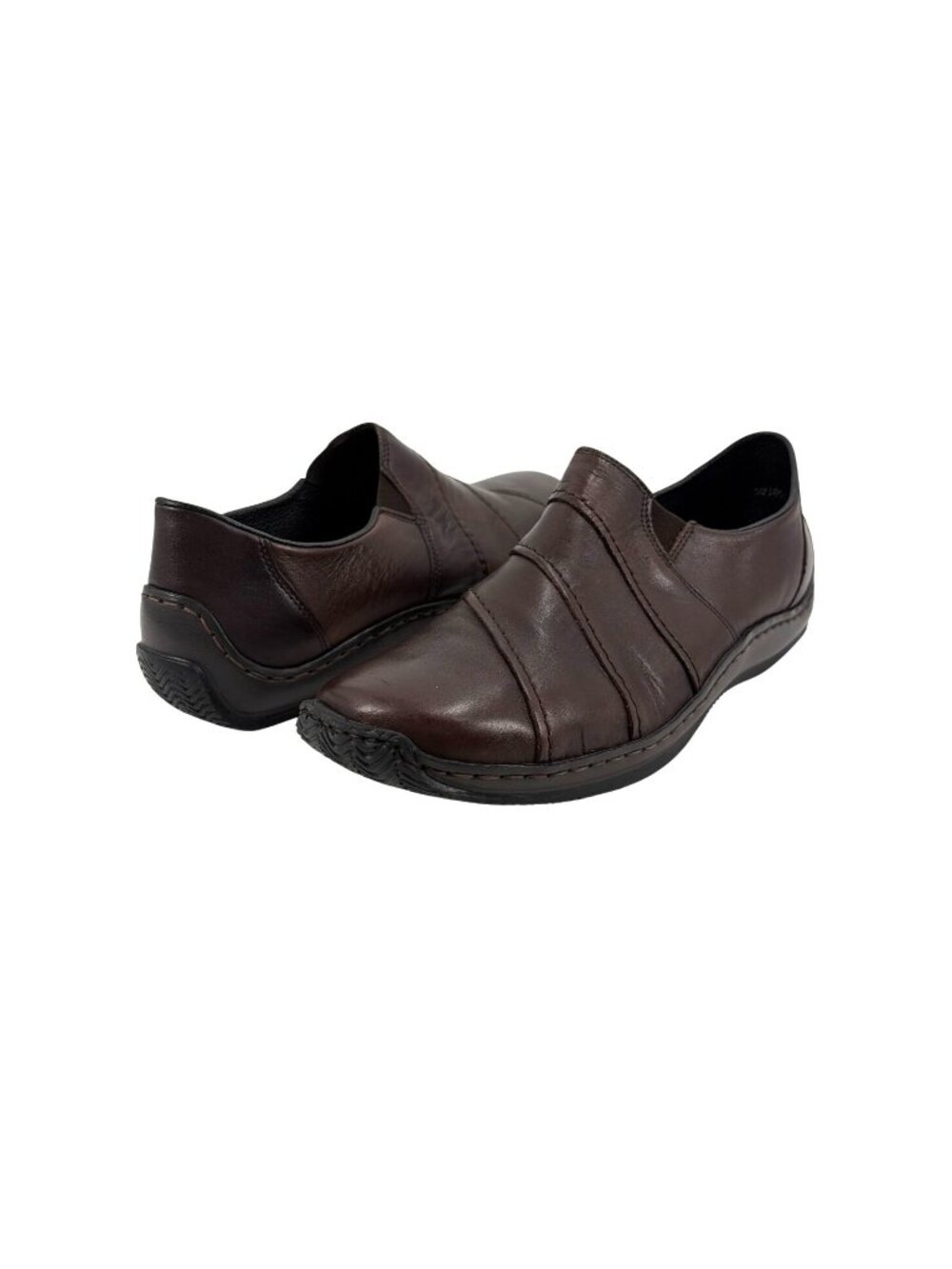 Rieker Womens 42 US 10 Slip-On Comfort Shoes Antistress Cushioned Brown Leather